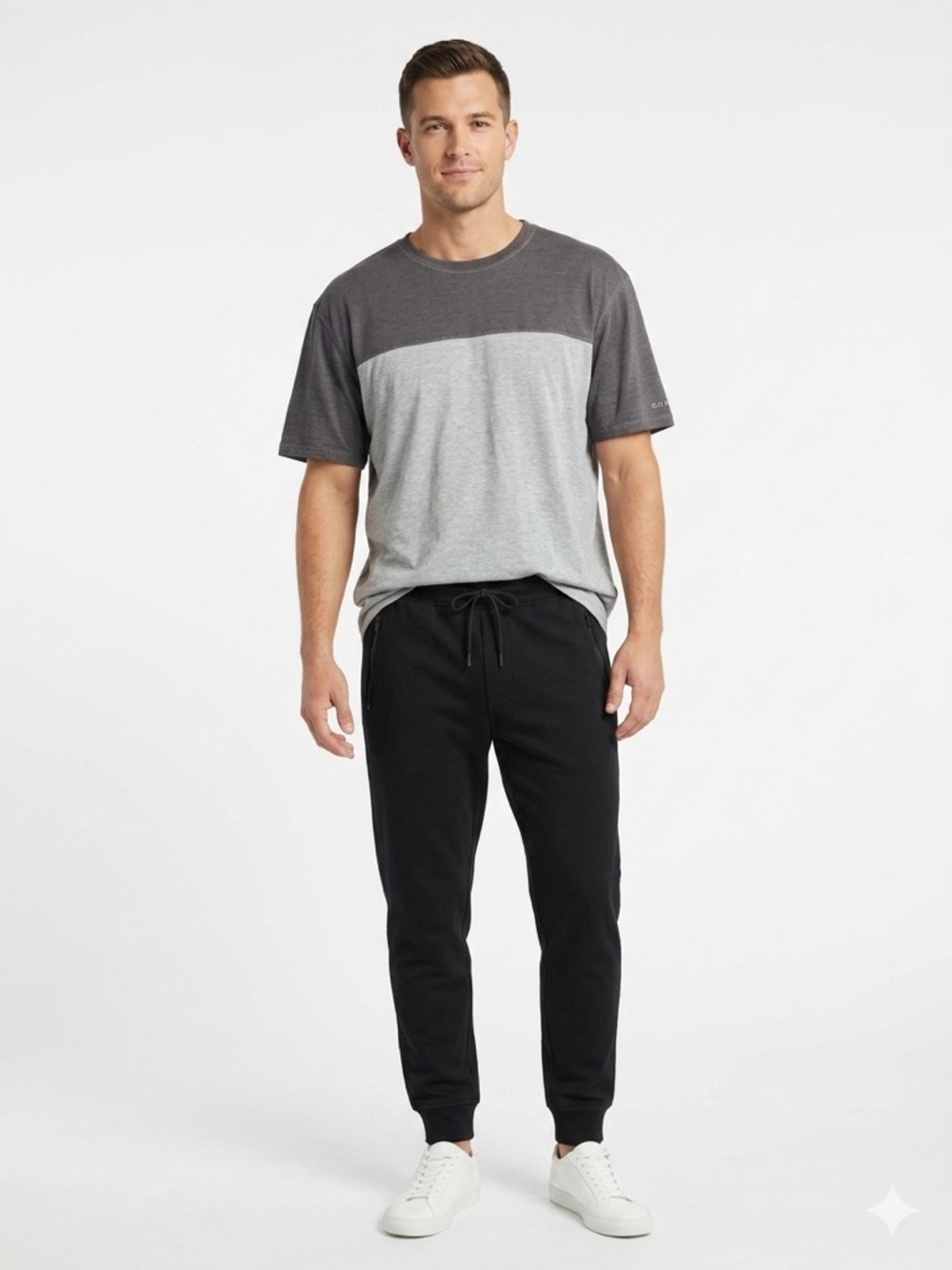 G.H. Bass 2XL Gray Colorblock Athletic T-Shirt Stretch Casual Activewear